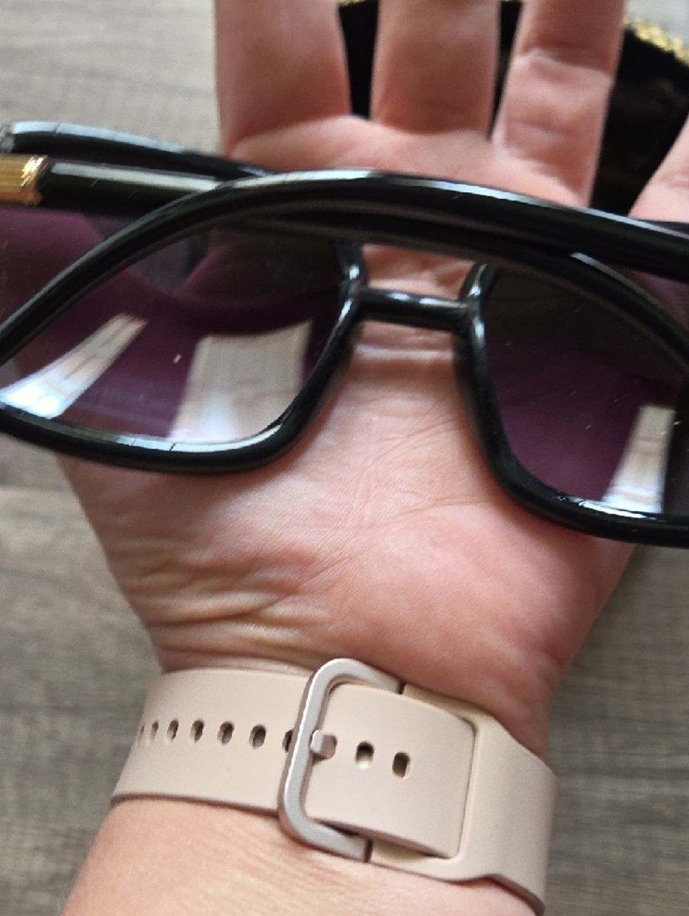 Joan Boyce Black Sunglasses with Gold Accents - Picture 4 of 7